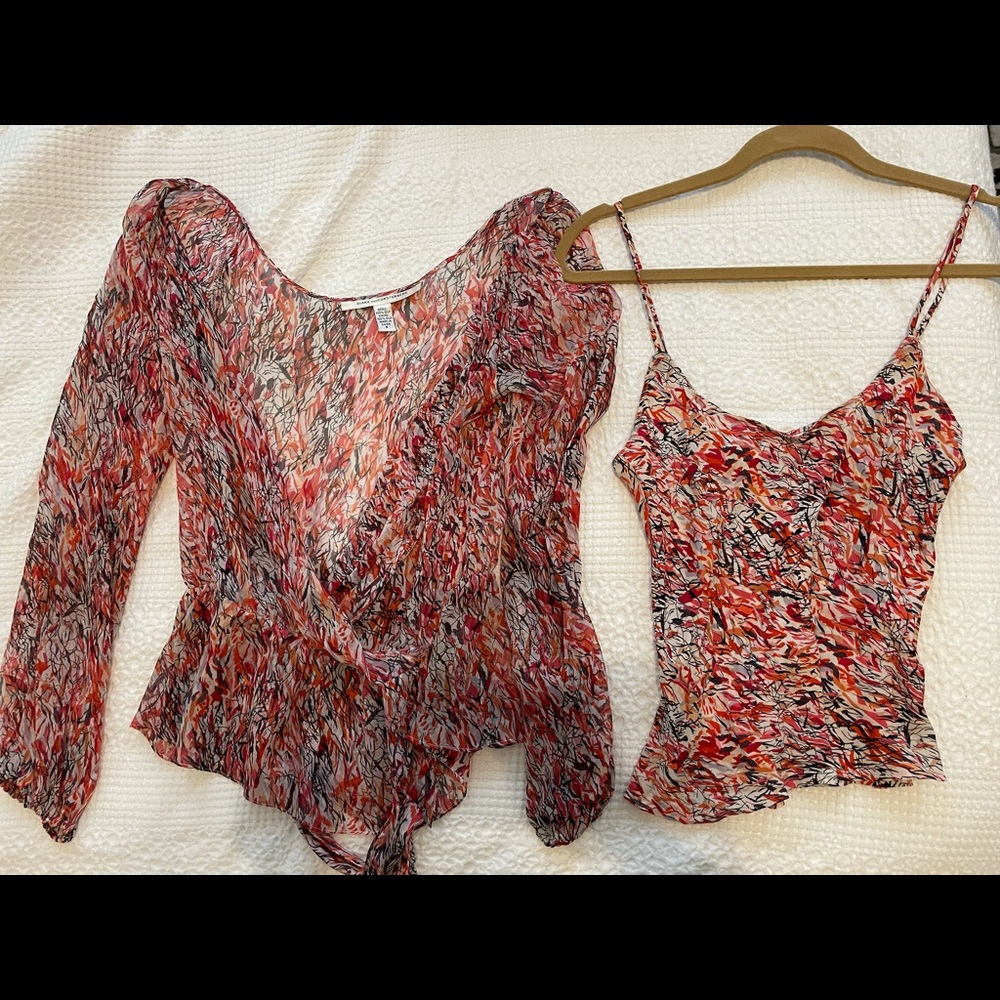 Diane von furstenberg patterned blouse